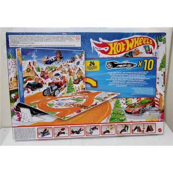 Hot Wheels 2025 Advent Calendar with 10 Toy Vehicles in 164 Scale & 24 Accessori - Picture 6 of 10